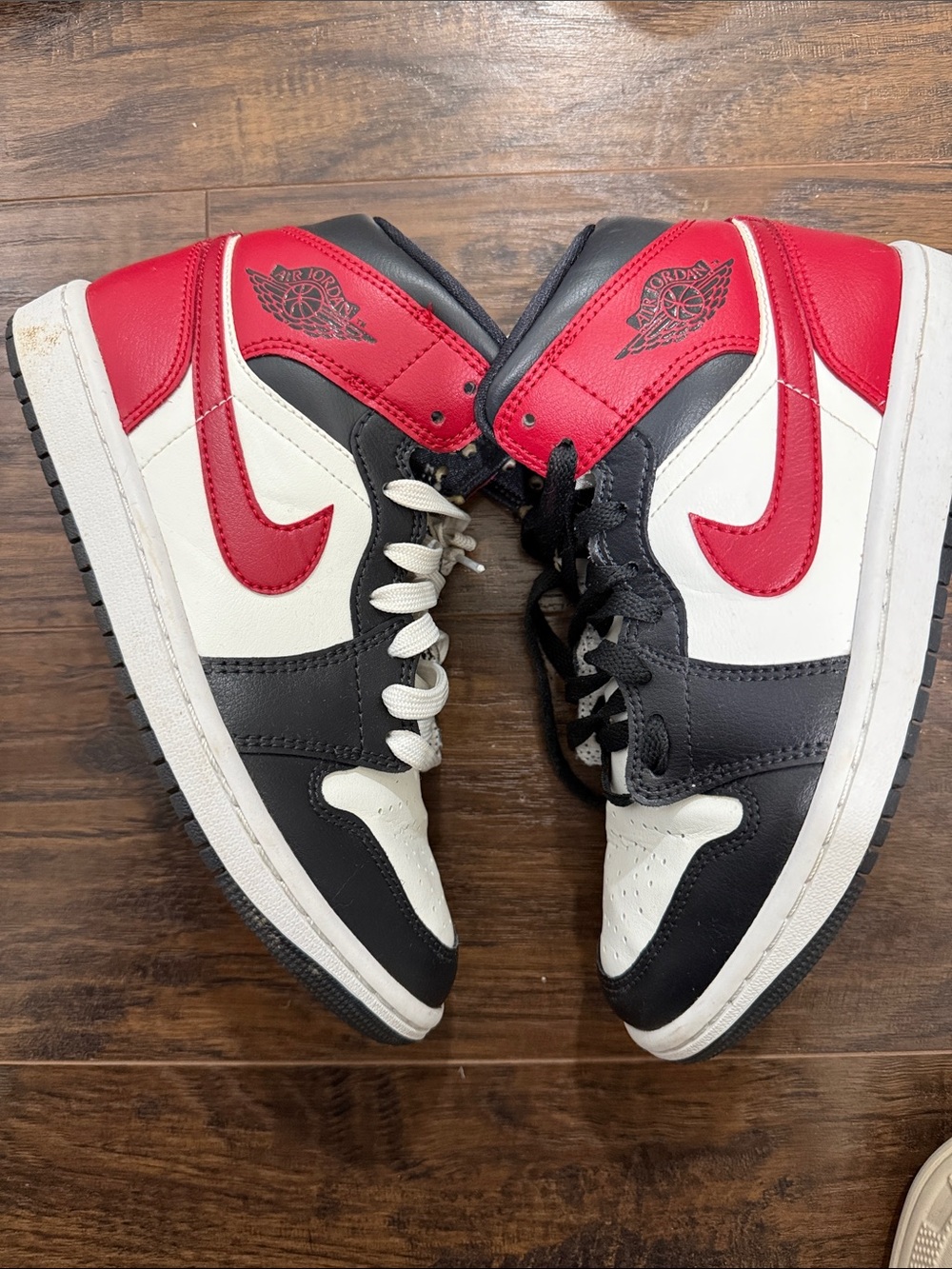 Nike Kids Red Black White Air Jordan Style Sneakers